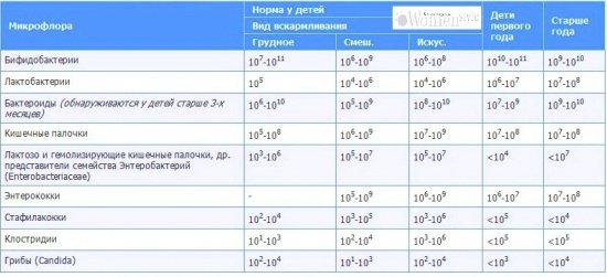СОСТАВ МИКРОФЛОРЫ КИШЕЧНИКА, ПО АНАЛИЗУ КАЛА У ДЕТЕЙ В ЗАВИСИМОСТИ ОТ ВИДА ВСКАРМЛИВАНИЯ И ВОЗРАСТА РЕБЕНКА 