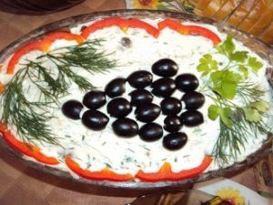 слат из грибов и творога рецепт