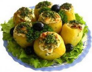 картофель фаршированный грибами рецепт