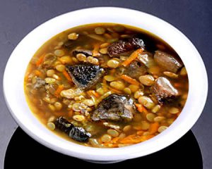 Суп из чечевицы с грибами