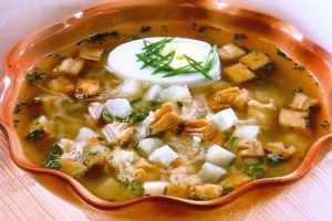 Окрошка с грибами