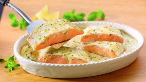 семга в сливочном соусе