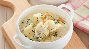 Рыбный суп из трески со сливками